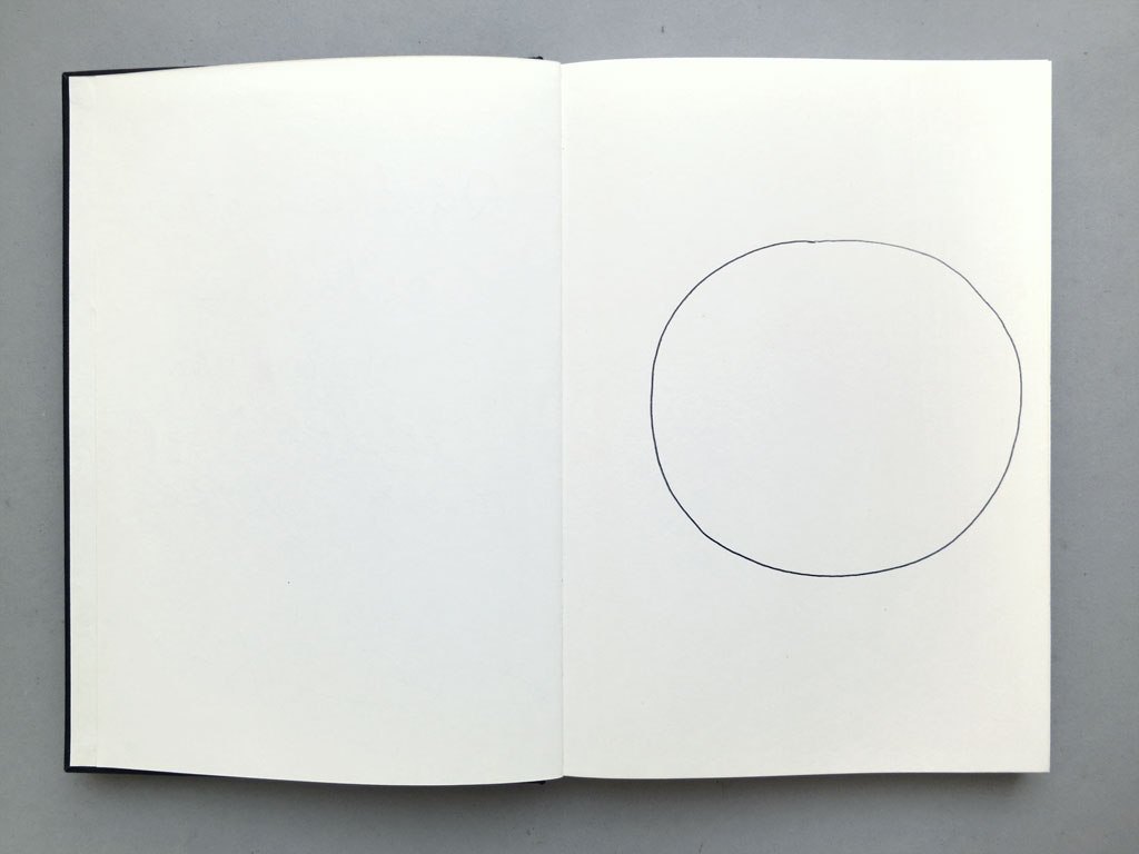 Claude Closky, ‘82 attempts at drawing a circle freehand’, 1991, ballpoint pen on sketch pad, 164 pages, 21,5 x 14,5 cm.
